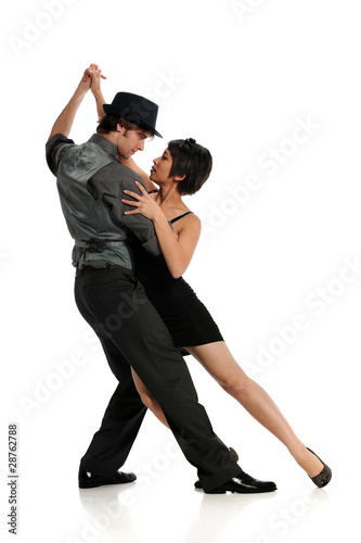 Obraz na płótnie canvas czteroczęściowy "tetraptyk" Para tańczy tango