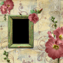 Vintage Background With Frame For Photo.