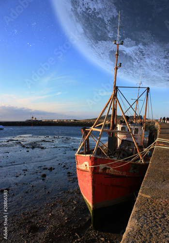 Obraz na płótnie canvas Howth harbour blisko do irlandzkiej łodzi dublin