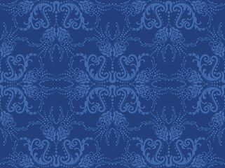 Seamless blue floral wallpaper