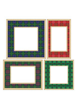 Set Of The Wooden Frames With Tartan Patterns