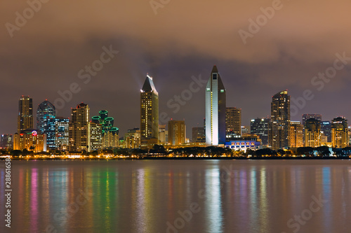 Tapeta ścienna Śródmieście San Diego w nocy