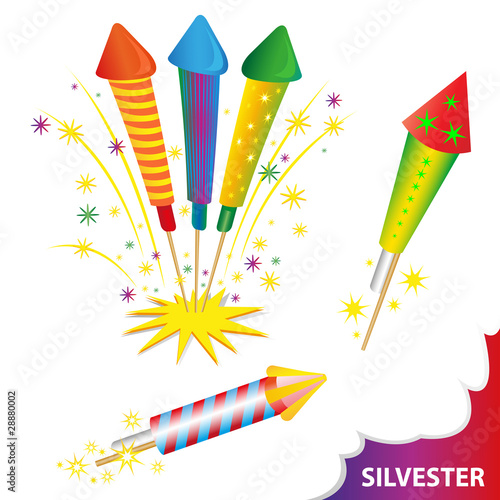 silvester - raketen – kaufen Sie diese Vektorgrafik und finden Sie ähnliche  Vektorgrafiken auf Adobe Stock | Adobe Stock