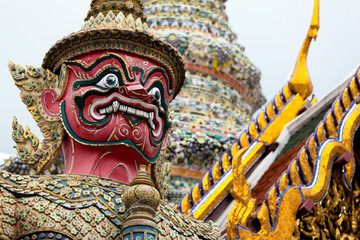 Fototapete - statue divinité palais royal Bangkok, Thaïlande