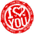 I love you vector rubber stamp.