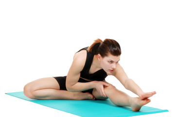 young woman doing strecthing excersise