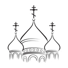 The Cathedral Domes With Crosses (Outline Version)