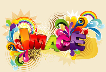 Wall Mural - image 3d texto en vector