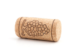 Wall Mural - Wine cork with grape illustration