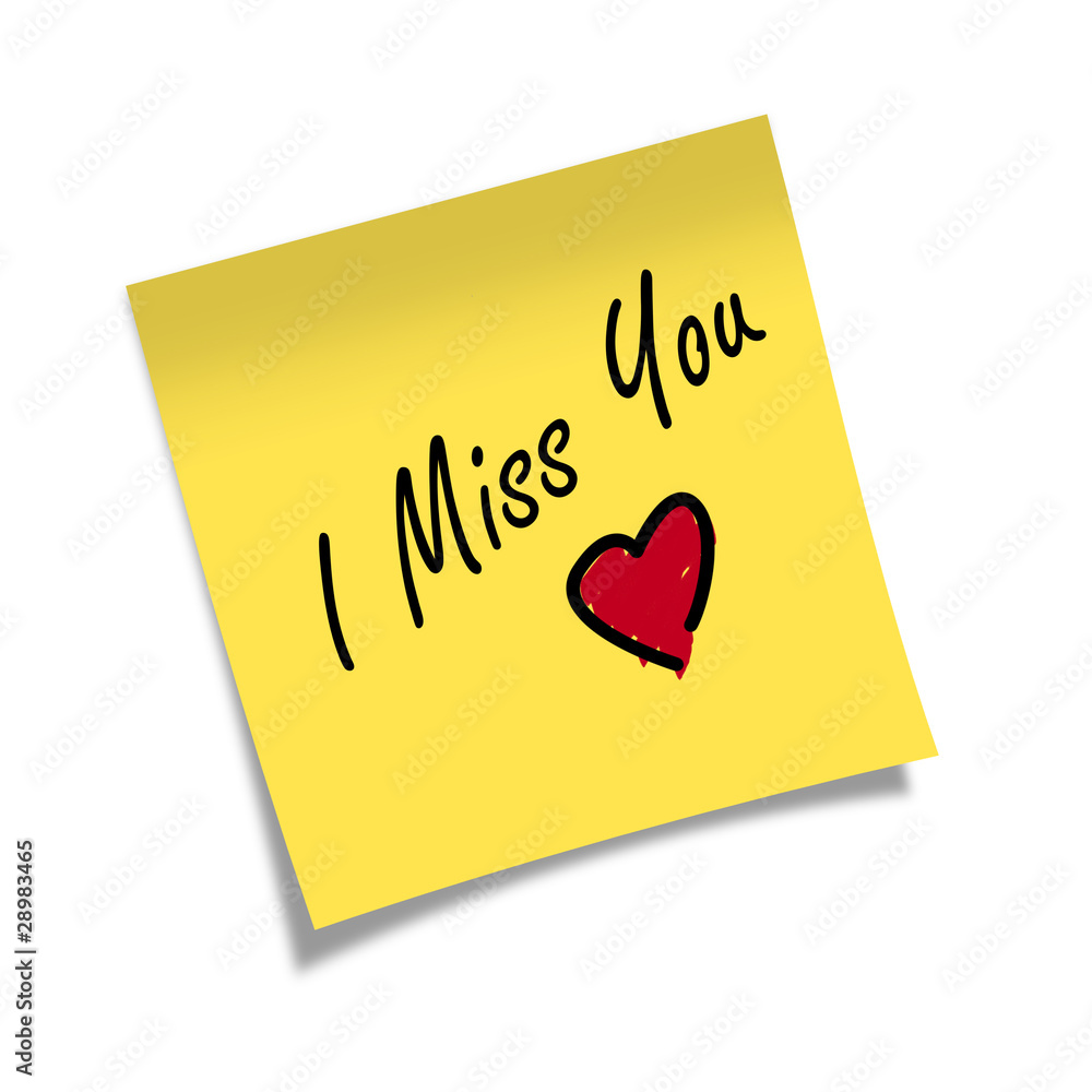 Post-it I MISS YOU Stock Illustration | Adobe Stock