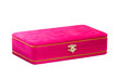 pink velvet box isolated on white background