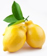 High-quality photo ripe lemons on a white background.