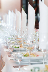 Canvas Print - close-up catering table set