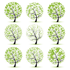 Aufkleber - Art tree collection for your design