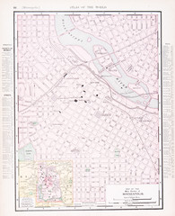 Wall Mural - Detailed Antique Color Street  City Map  Minneapolis, Minnesota