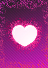 Sticker - Vector illustration of floral heart