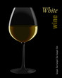 White wine. Vector illustration.