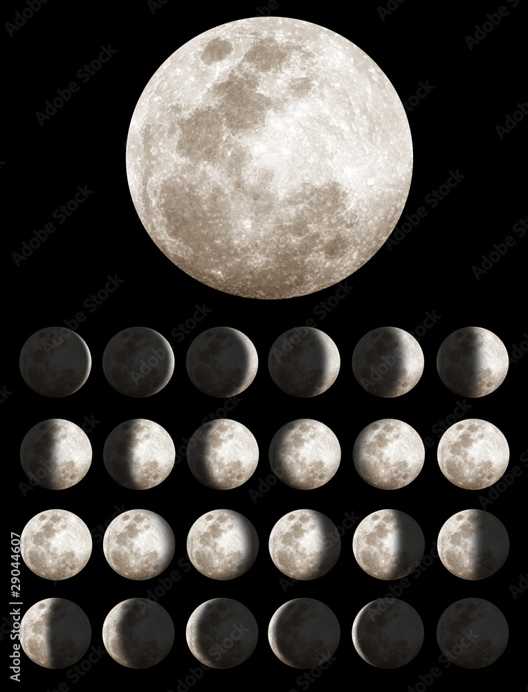 Lunar Phases - obrazy, fototapety, plakaty 