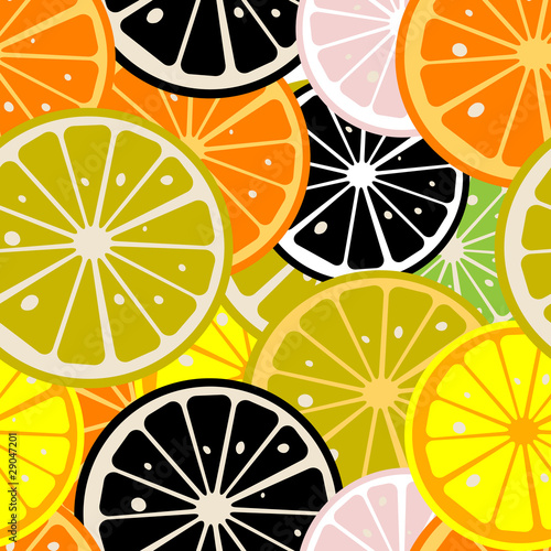 Fototapeta do kuchni Lemon slices pattern