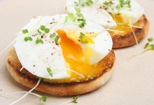 Poached Eggs On Toasted English Muffin