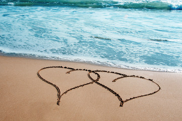 hearts in the sand