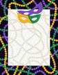 Mardi Gras carnival background - Masquerade masks and beads
