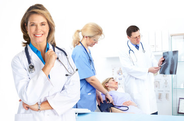 Wall Mural - doctors and woman patient