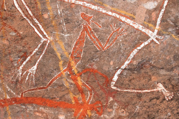 Wall Mural - Aboriginal rock art at Nourlangie, Australia
