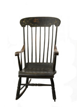 Antique Rocking Chair On A White Background