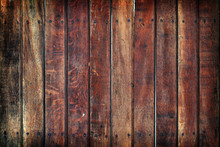 Grungy Timber Wall With Nails