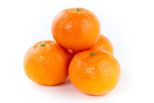 Fresh Tangerines Isolated On White