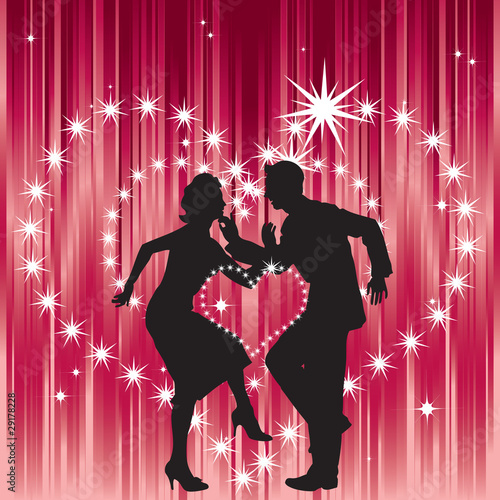 Fototapeta do kuchni Dancing couple, and heart.