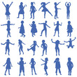 © hibrida - Set of hand drawn children silhouettes