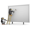 3d Penguins put up an advert on the billboard