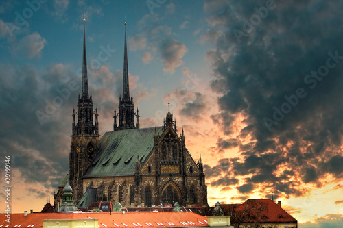 Obraz na płótnie canvas czteroczęściowy "tetraptyk" Katedra petrov - brno