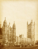 Fototapeta Big Ben - paper textures.  Houses of Parliament in London UK