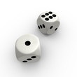 Dice numbers one and six