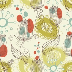 Poster - Floral background with tulips