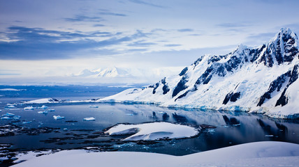 Wall Mural - beautiful snow-capped mountains
