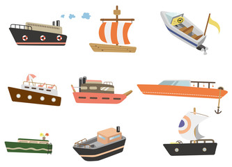 Wall Mural - cartoon ship icon