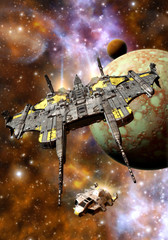 Wall Mural - spaceship and space pirates