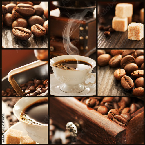 Obraz w ramie Coffee collage