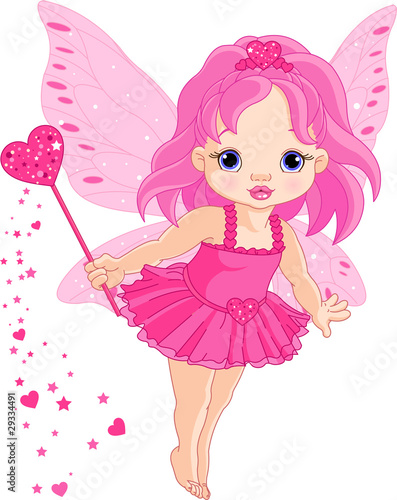 Naklejka dekoracyjna Cute little baby Love fairy