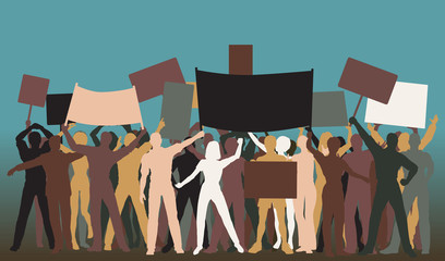 Wall Mural - Protest group