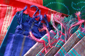 silk threads and fabric