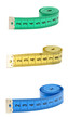 Measuring tape isolated over white background