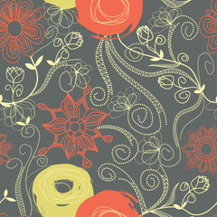 Poster - Floral seamless background