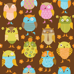 seamless pattern with owl