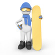 Snowboarder posing