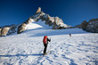 Backcountry skiers at Mont Blanc, France.